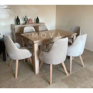 Table à manger 6 chaises beiges