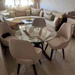 Table verre- 4 chaises chic