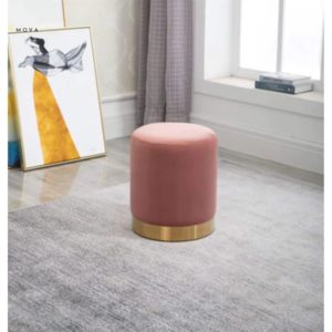 Pouf rond rose