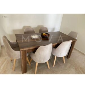 Table à manger 6 chaises beiges